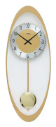 Wall Clock AMS 7417, Quartz, Gold, Analogue, Modern