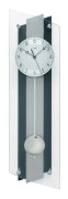Wall Clock AMS 5262, Quartz, Silver, Analogue, Modern