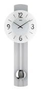 Wall Clock AMS 7275, Quartz, Silver, Analogue, Modern