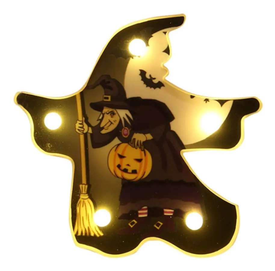 Batteridriven LED Halloween dekorativ bordsskiva design - Häxa
