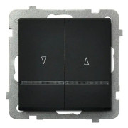 Ospel SONATA Shutter switch with backlight/with mechanical lock/black metallic LP-7RBS/m/33