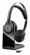 Poly - Plantronics Voyager Focus UC B825 - Inget laddningsställ - headset - på örat - Bluetooth - trådlös - aktiv brusradering