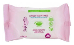Saforelle Care & amp; Hygiene Pocket Biologiskt nedbrytbara intimservetter 10 enheter