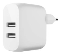 Väggladdare Dubbel USB 24W Snabbladdning Kompakt Belkin Boost Charge Vit