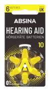 Absina PR70 Høreapparatbatteri ZA 10 Zink-luft 1.4 V 6 stk