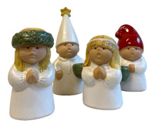 Rörstrand - 4 st Adventsbarn - Lilla Lucia tåget design Lisa Larson