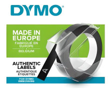S0847730 - DYMO - Självhäftande - svart - Rulle (0,9 cm x 3 m) 3 rulle (rullar) blister - 3D-bosseleringstejp - för DYMO Junior embosser