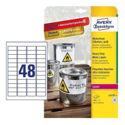 Avery-Zweckform L4778-8 Etiketter 45.7 x 21.2 mm Polyesterfilm Vit 384 st Permanent Universaletiketter, Väderbeständiga