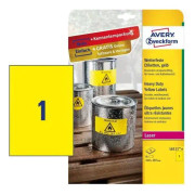 Avery-Zweckform L6111-8 Etiketter 210 x 297 mm Polyesterfilm Gul 8 st Permanent Universaletiketter, Väderbeständiga etik