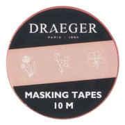 Maskeringstejp - TOGA - Korall - 10 M - Blommönster - Rosa och vit