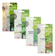 4 paket frön för sådd - koriander, gräslök, basilika, dill