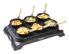 Bestron Wok- och crepejärn för 6 personer AWS600 1000 W svart