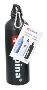 Alpina - 750 ml aluminiumflaska med karabiner (svart)