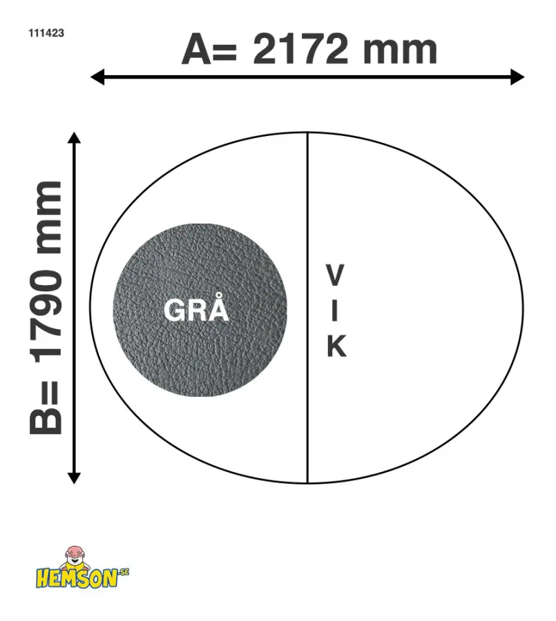 Spalock Ovalt | Grått | 111423