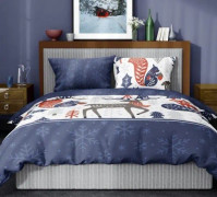 Faro 5907750596935, Lakan, Bomull, 140 x 200 cm, Blå, Röd, Vit, Bild, Handtvätt/maskintvätt