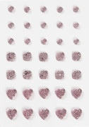 Rhinestones - 6+8+10 mm - Rosa - Rund, fyrkant, hjärta - 35 st