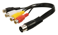 Nedis Audiokabel DIN 5 stift (M) till RCA (F) 20 cm svart rund