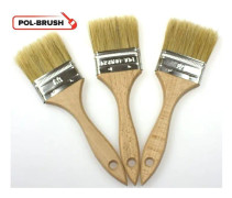 POL-BRUSH Set med 3 platta professionella målarpenslar 63 mm - Naturborst - Universalborstar - Storlek 63 mm