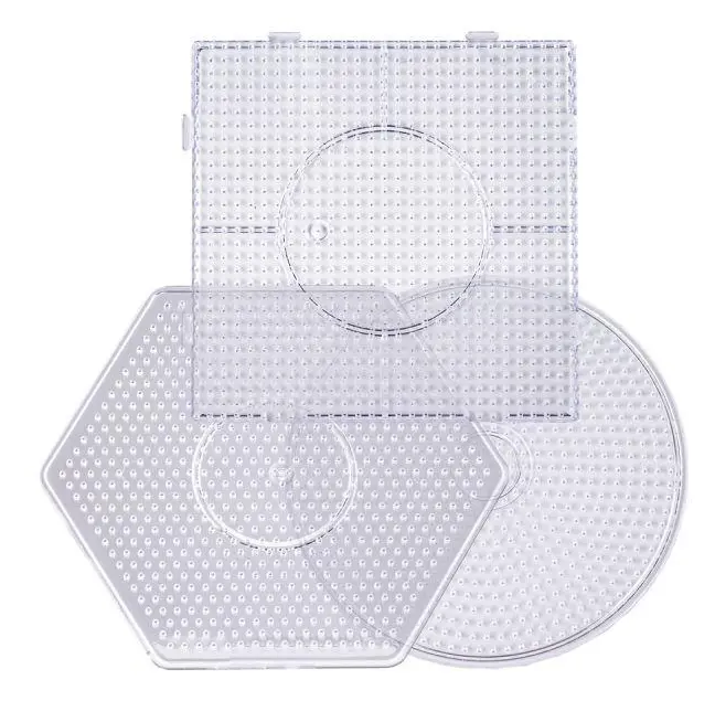 Tryck på mallen, strykpärlor, 3 stycken Set: Hexagon nära Square