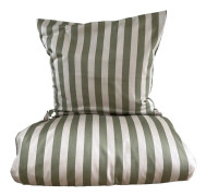 omhu - Blok Stripe Bed Linen 140x220 cm - Green (220111152)