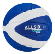 boll volleyboll v100 soft 260-280g blå/vit från 15 år
