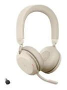 Jabra Evolve2 75 - Headset - på örat - Bluetooth - trådlös - aktiv brusradering - USB-C - ljudisolerande - beige - Certifierad för Microsoft-teams
