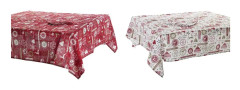 Bordslinneset DKD Home Decor Jul Röd Polyester Bomull Vit (150 x 250 x 1 cm) (2 antal)