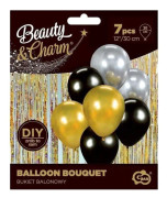 B & amp;C bouquet balloons gold-silver-black 7pcs Godan