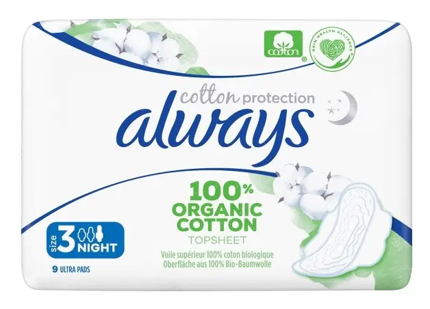 Always Cotton Night Pads 9 st