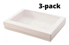 Pralinask Med Fönster 22×16 – Vit 3st
