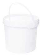 Hink med lock 3l vit - livsmedelssäker, stabil, lufttät - plasthink med handtag - tom, 1 st 3 liter