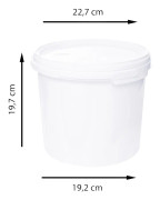 Hink med lock 5l vit - livsmedelssäker, stabil, lufttät, läckagesäker, luktfri - förvaringsbehållare av plast, med handtag - tom, 1 st. 5 liter