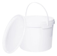 Hink med lock 5l vit - livsmedelssäker, stabil, lufttät, läckagesäker, luktfri - förvaringsbehållare av plast, med handtag - tom, 1 st. 5 liter