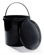 Hink med lock svart 1x20L - plasthink med lock livsmedelssäker foderhink tråg hög kvalitet