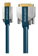 ClickTronic 3m HDMI/DVI, 3 m, HDMI, DVI-D, Guld, 4,95 Gbit/s, Blå