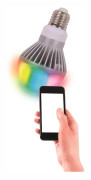 Ultron Save-E RGB LED-lampa, E27, 490±10lm, klot 120°, kan styras med en