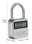 Timerlås USB LCD-skärm Metall Micro Elektronisk uppladdningsbar timer