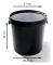 Hink med lock 10l svart - livsmedelssäker, stabil, lufttät, läckagesäker, luktfri - förvaringsbehållare i plast, med handtag - tom, 5x 10 liter