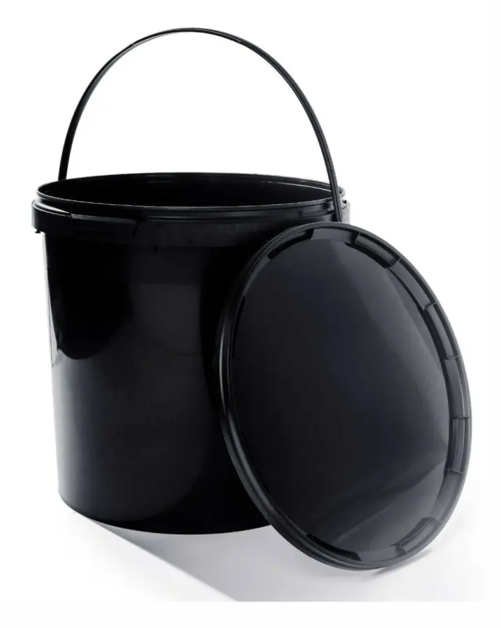 Hink med lock svart 20x20L - plasthink med lock livsmedelssäker utfodringshink tråg hög kvalitet