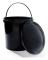 Hink med lock 10l svart - livsmedelssäker, stabil, lufttät, läckagesäker, luktfri - förvaringsbehållare i plast, med handtag - tom, 5x 10 liter