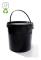 Hink med lock 10l svart - livsmedelssäker, stabil, lufttät, läckagesäker, luktfri - förvaringsbehållare i plast, med handtag - tom, 5x 10 liter
