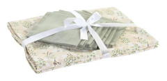 Dukar och servetter DKD Home Decor 9 Delar Bomull (150 x 250 x 0,5 cm)