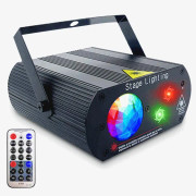 Festljus Disco Ball DJ LED Vattenvågeffekt 2 i 1 laserljus med fjärrkontroll Ljud aktiverat för dansande jul