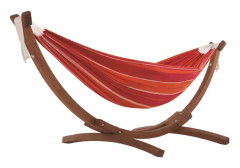 Vivere - Cotton Hammock With Solid Pine Stand (260 Cm) - Hängmatta Dubbel - Mimosa