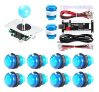 2-spelare DIY arkad joystick kit med 20 LED arkad knappar + 2 joysticks + 2 USB kodare kit + kablar arkad spel delar set