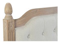 Sänggavel DKD Home Decor Beige linne Gummiträ Naturell (160 x 6 x 120 cm)