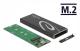 Delock - Förvaringslåda - M.2 - M.2 Card / SATA 6Gb/s - USB 3.2 (Gen 2) - svart