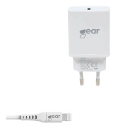 GEAR Laddare 220V 1xUSB-C PD 20W Kabel Lightning till USB-C MFI C94