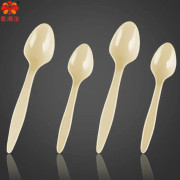 Aixiangru 100 st Gul engångssked Plast Mini Transparenta skedar Geléglass Dessert Förrätt Bestick Stor Liten