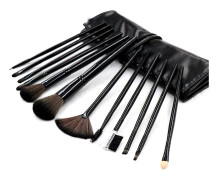 Sminkborsteset 12-pack Svart